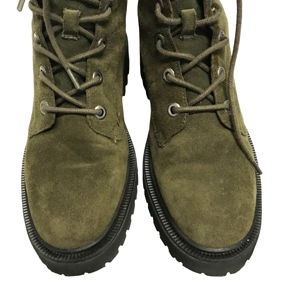 MADEWELL Womens 7.5 Green Suede Ankle Boots Lug Sole MSR $198 - Picture 3 of 12